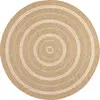 Image de Tapis intérieur et extérieur effet jute motif rond blanc diamètre 160