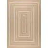 Image de Tapis intérieur/extérieur effet jute motif rectangulaire blanc 200x290
