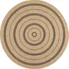 Image de Tapis intérieur et extérieur effet jute motif rond noir diamètre 120
