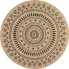 Image de Tapis intérieur et extérieur effet jute oriental noir diamètre 80