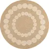 Image de Tapis intérieur et extérieur effet jute géométrique blanc diamètre 80