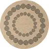 Image de Tapis intérieur et extérieur effet jute géométrique noir diamètre 160
