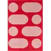 Image de Tapis vintage style année 70 à motif géométrique Rouge 120x160