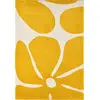 Image de Tapis vintage style année 70 à motif fleur jaune 120x160
