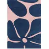 Image de Tapis vintage style année 70 à motif fleur Bleu - 200x280