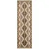 Image de Tapis intérieur et extérieur aspect jute ethnique noir - 60x90