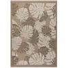 Image de Tapis intérieur et extérieur aspect jute feuille marron - 160x230