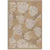 Image de Tapis intérieur et extérieur aspect jute feuille jaune - 160x230
