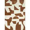 Image de Tapis géométrique à poils ras - marron - 80x150 cm