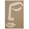 Image de Tapis aspect jute à motif visage en relief - Blanc - 200x290 cm