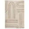 Image de Tapis shaggy à poils long à motif graphique - Beige - 200x280 cm