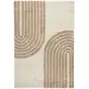 Image de Tapis shaggy à poils long à motif demi-arc - Beige - 120x160 cm