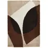 Image de Tapis shaggy à poils long à motif abstrait - Marron - 80x140 cm