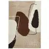 Image de Tapis shaggy à poils long à motif artistique - Marron - 80x140 cm