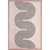 Image de Tapis lavable en machine à motif vague - Beige - 120x160