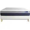Image de Ensemble 140x190 matelas hybride sommier kit blanc