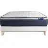 Image de Ensemble 140x190 matelas hybride sommier kit blanc