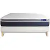 Image de Ensemble 140x200 matelas latex et mémoire de forme sommier kit blanc