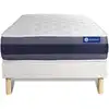Image de Ensemble 90x200 matelas latex et mémoire de forme sommier kit blanc