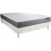Image de Ensemble 140x190 matelas latex et mémoire de forme sommier kit blanc