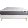 Image de Ensemble 140x190 matelas mémoire de forme sommier kit blanc