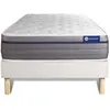 Image de Ensemble 90x200 matelas mémoire de forme sommier kit blanc
