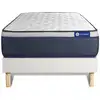 Image de Ensemble 90x200 matelas mémoire de forme sommier kit blanc