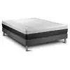 Image de Ensemble 160x200 matelas hybride sommier kit gris