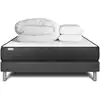 Image de Pack sommier kit matelas mémoire de forme 140x190 gris complet