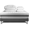Image de Pack sommier kit matelas hybride 140x200 gris oreiller couette