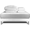 Image de Pack sommier kit matelas mémoire de forme 140x190 blanc complet