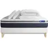 Image de Pack sommier kit matelas hybride 200x200 blanc oreiller couette