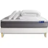 Image de Pack sommier kit matelas mémoire de forme 140x190 blanc complet