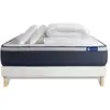 Image de Pack sommier kit matelas mémoire de forme 140x190 blanc complet