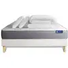 Image de Pack sommier kit matelas mémoire de forme 200x200 blanc complet