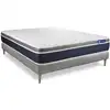 Image de Ensemble 140x200 matelas hybride sommier kit gris