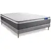 Image de Ensemble 160x200 matelas hybride sommier kit gris