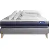 Image de Pack sommier kit matelas latex et mémoire de forme 200x200 gris