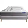 Image de Pack sommier kit matelas mémoire de forme 140x200 gris complet