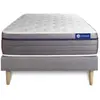 Image de Ensemble 90x190 matelas mémoire de forme sommier kit gris