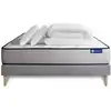 Image de Pack sommier kit matelas mémoire de forme 200x200 gris complet