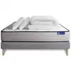 Image de Pack sommier kit matelas mémoire de forme 140x200 gris complet