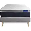 Image de Ensemble 80x190 matelas hybride sommier kit gris
