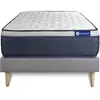 Image de Ensemble 80x190 matelas hybride sommier kit gris