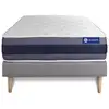 Image de Ensemble 120x190 matelas hybride sommier kit gris