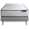Image de Ensemble 120x190 matelas hybride sommier kit gris