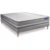 Image de Ensemble 120x200 matelas ressorts ensachés sommier kit gris