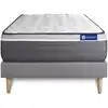 Image de Ensemble 120x190 matelas mémoire de forme sommier kit gris