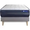 Image de Ensemble 120x200 matelas mémoire de forme sommier kit gris