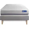 Image de Ensemble 120x190 matelas mémoire de forme sommier kit gris